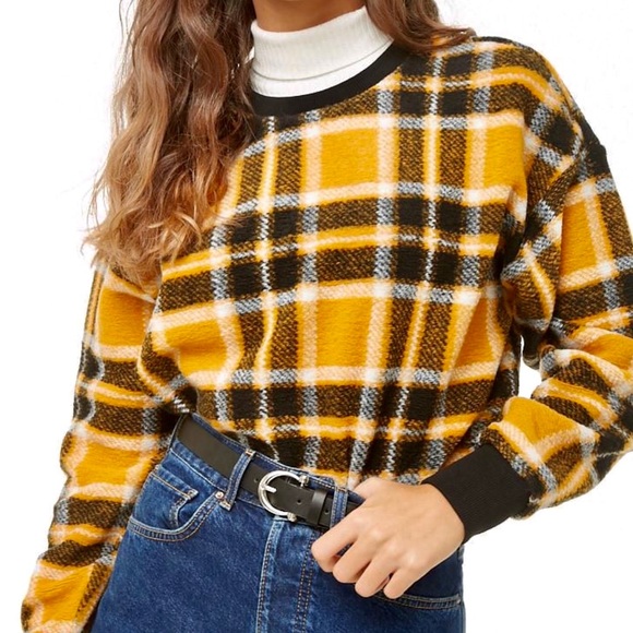🦋 3 for $20 NWOT Forever 21 Plaid Crew Neck Sweater - Picture 4 of 4